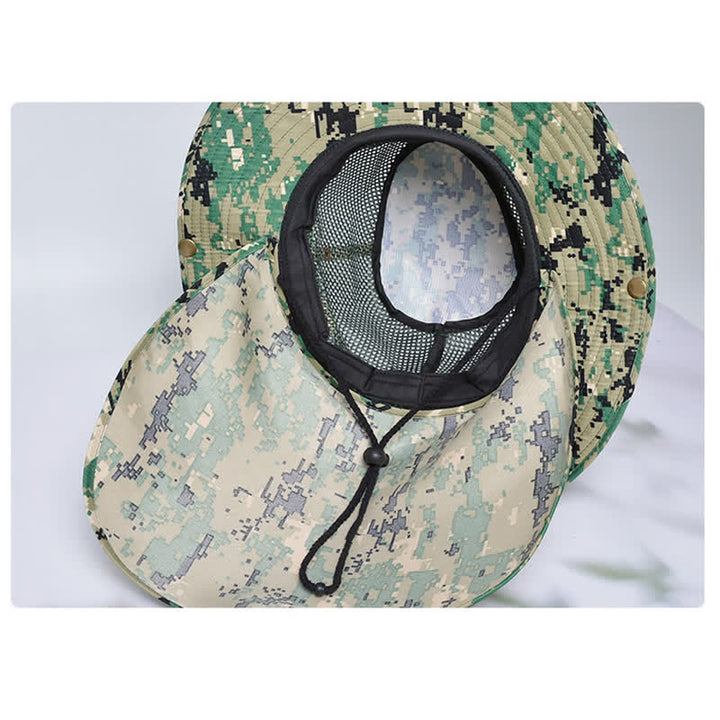 Cappello da pescatore con design a rete mimetica da uomo