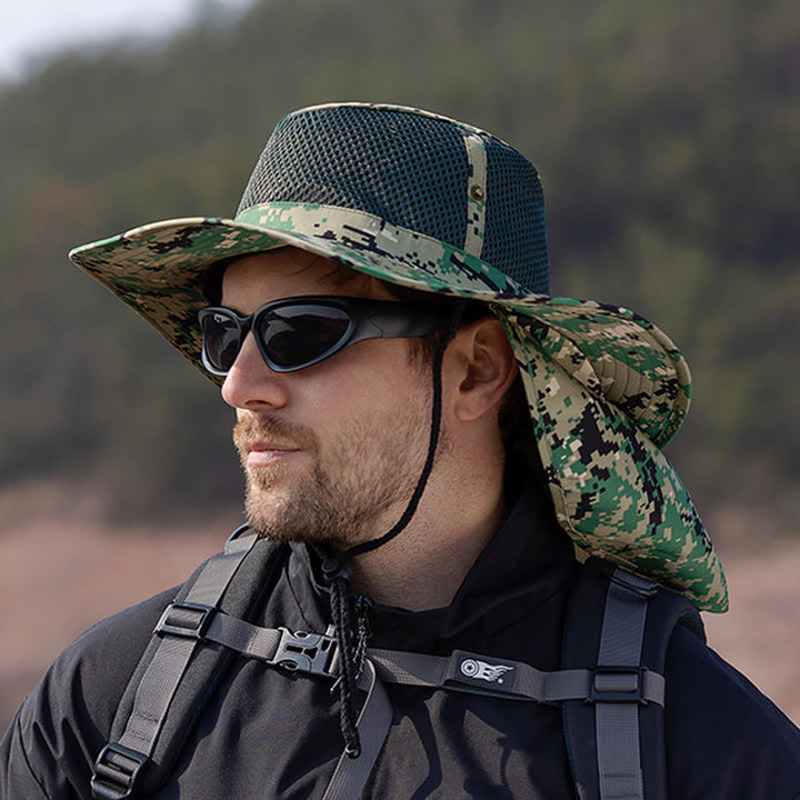 Cappello da pescatore con design a rete mimetica da uomo