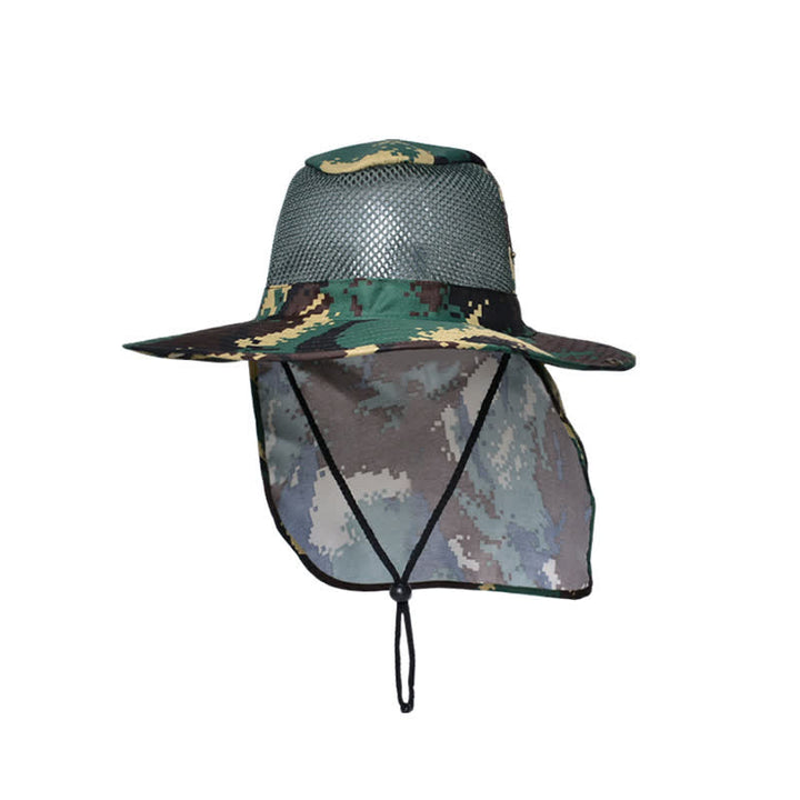 Cappello da pescatore con design a rete mimetica da uomo