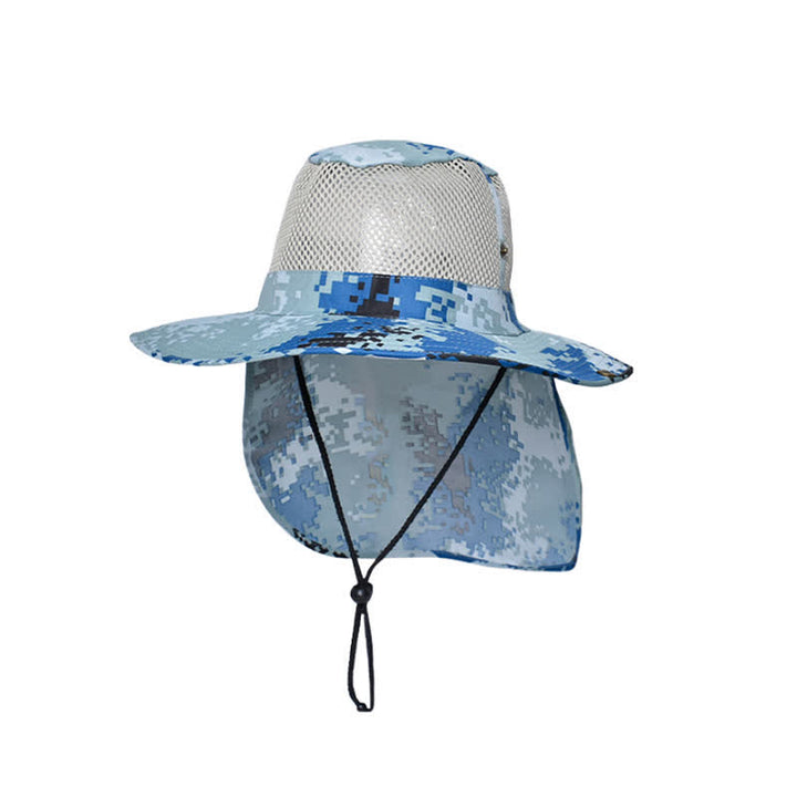Cappello da pescatore con design a rete mimetica da uomo - Azzurro cielo - L (23 1/4"-23 5/8") - image 9