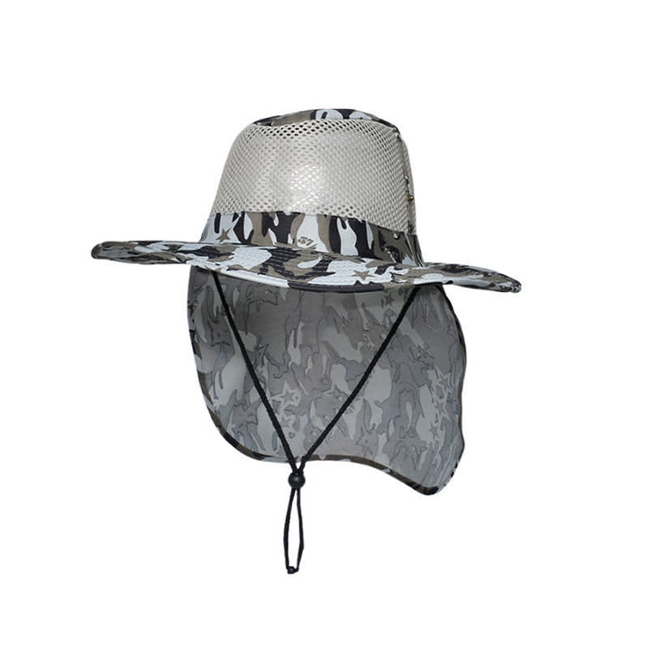 Cappello da pescatore con design a rete mimetica da uomo