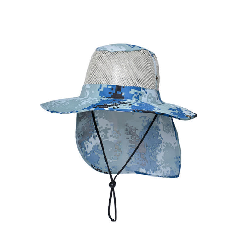 Cappello da pescatore con design a rete mimetica da uomo