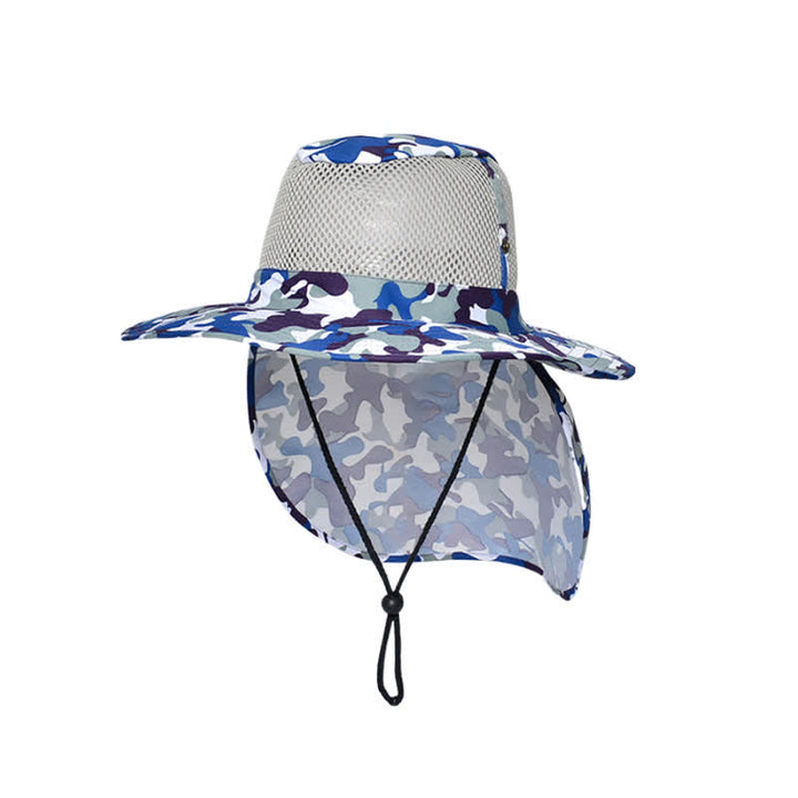 Cappello da pescatore con design a rete mimetica da uomo - Blu - L (23 1/4"-23 5/8") - image 16