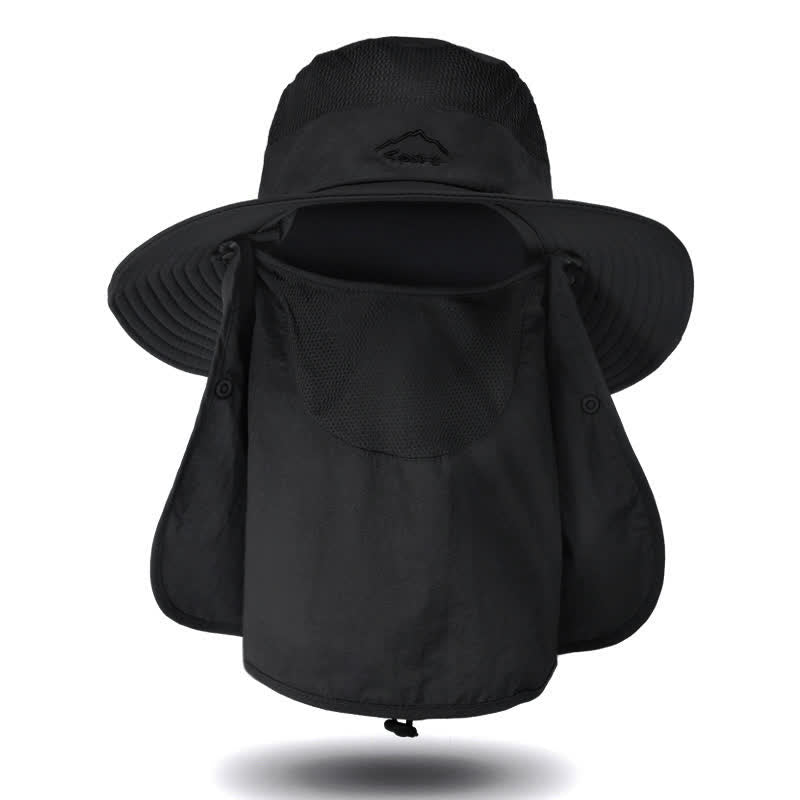 Cappello da trekking con mascherina staccabile da uomo - Nero - Regolabile (22"-24 1/2") - image 12