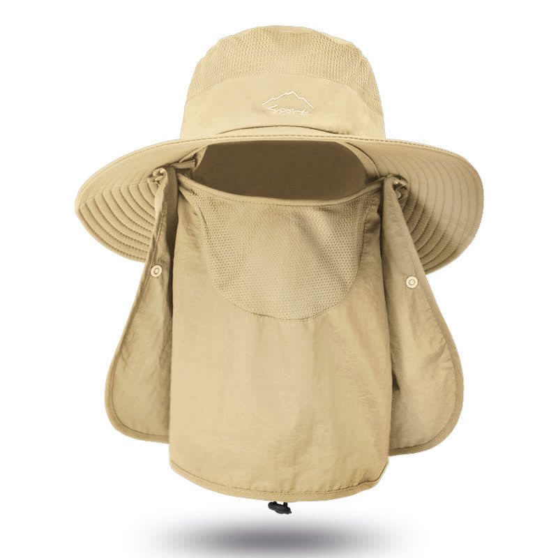 Cappello da trekking con mascherina staccabile da uomo - Cachi - Regolabile (22"-24 1/2") - image 9