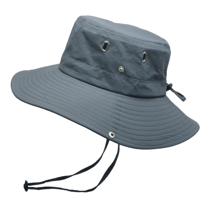 Cappello da pescatore da alpinismo con tesa larga e parasole da uomo - Grigio scuro - Misura M (22"-22 7/8") - image 1