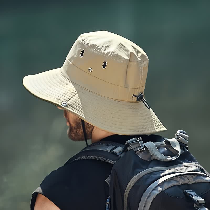 Cappello da pescatore da alpinismo con tesa larga e parasole da uomo