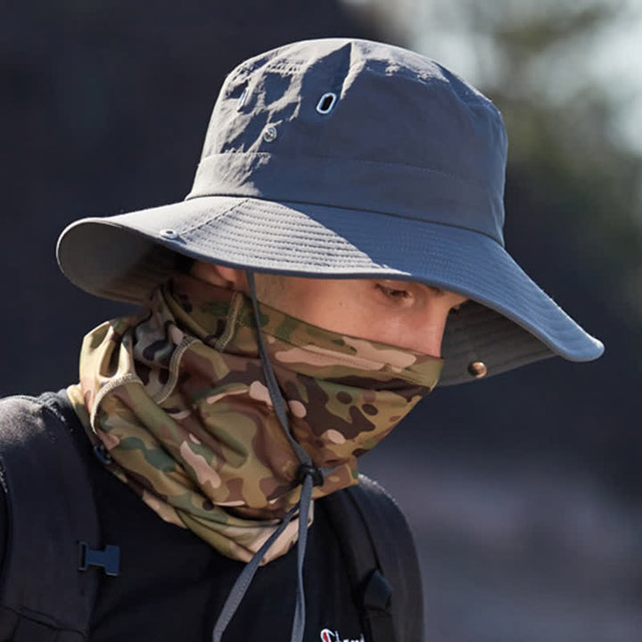 Cappello da pescatore da alpinismo con tesa larga e parasole da uomo