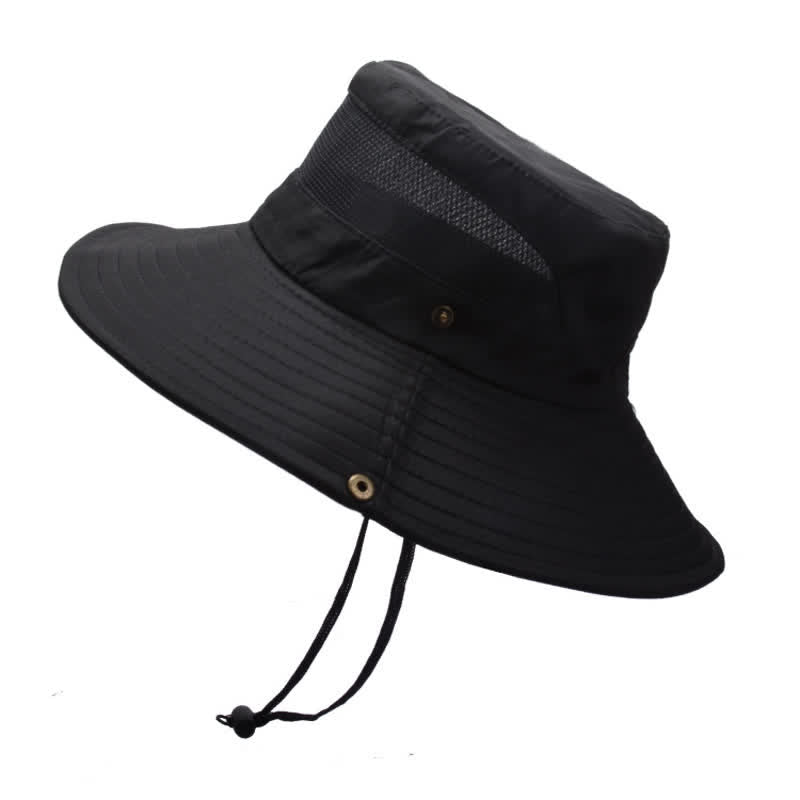 Cappello da viaggio da spiaggia con protezione solare estiva da uomo - Nero - Misura M (22"-22 7/8") - image 1