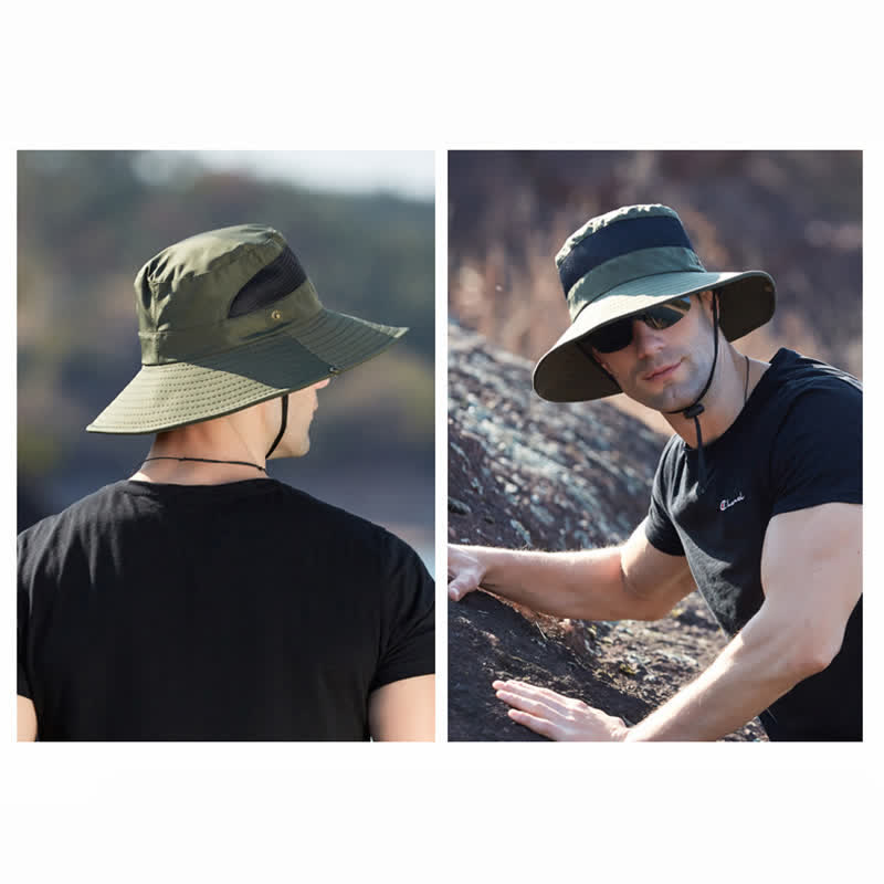 Cappello da viaggio da spiaggia con protezione solare estiva da uomo
