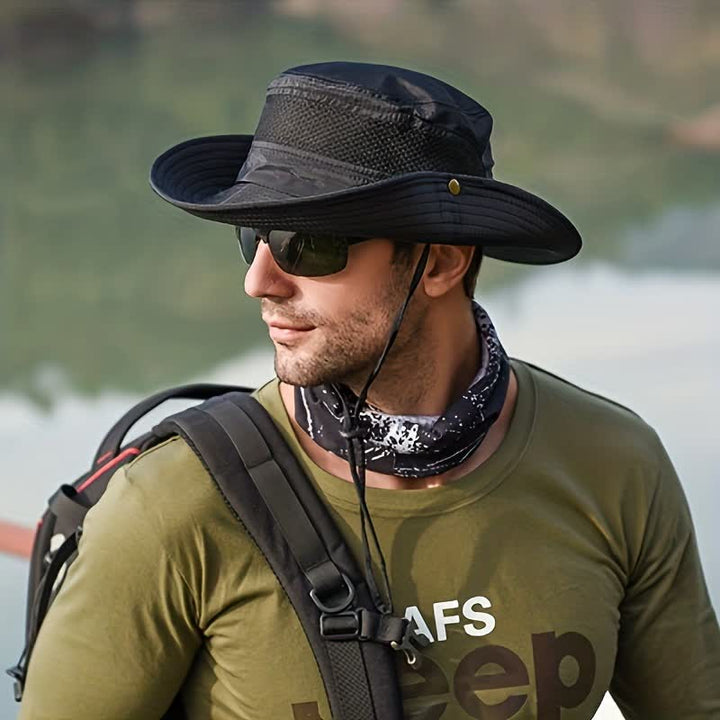 Cappello da viaggio da spiaggia con protezione solare estiva da uomo