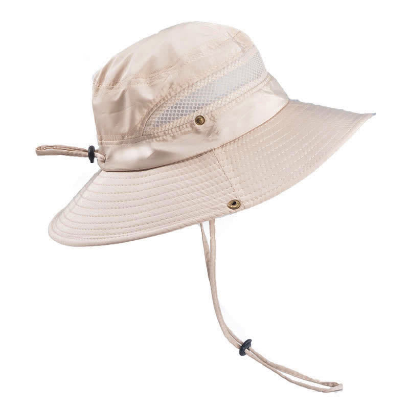 Cappello da pescatore a tesa larga in rete traspirante da uomo per esterni