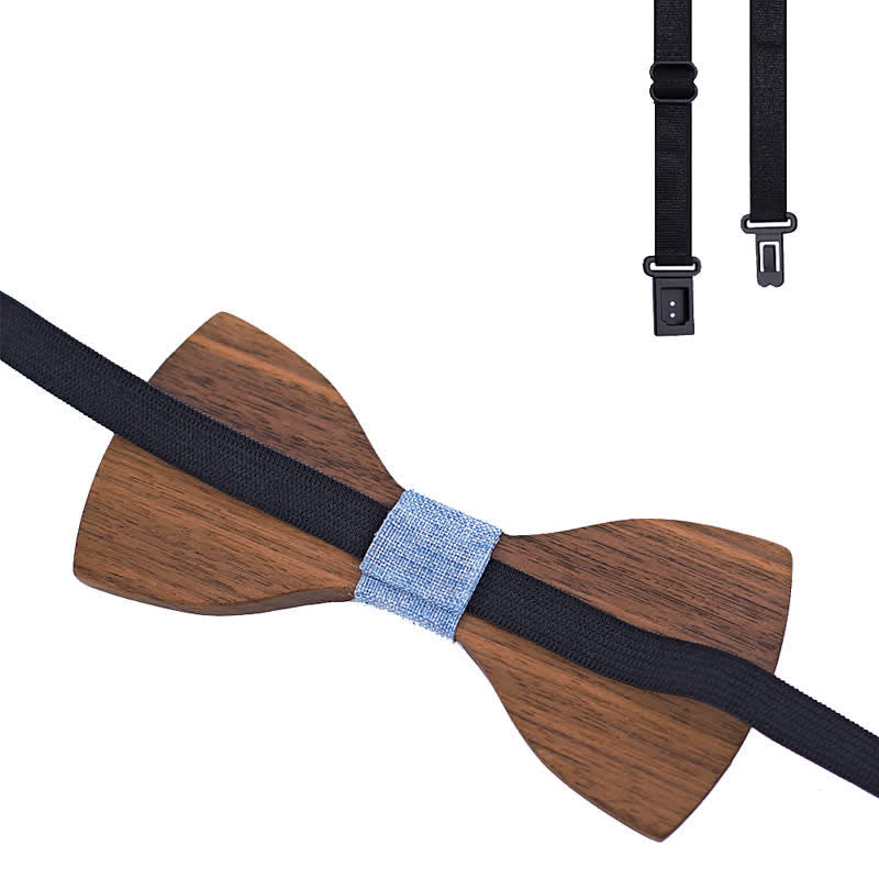 Set di 3 papillon decorativi in legno naturale da uomo