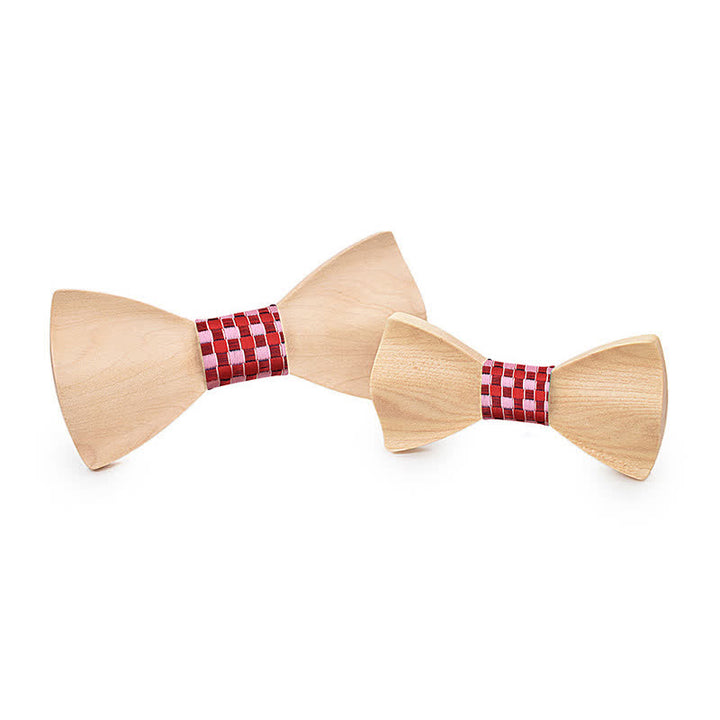Set di 2 papillon in legno d'acero per uomo, genitore-figlio