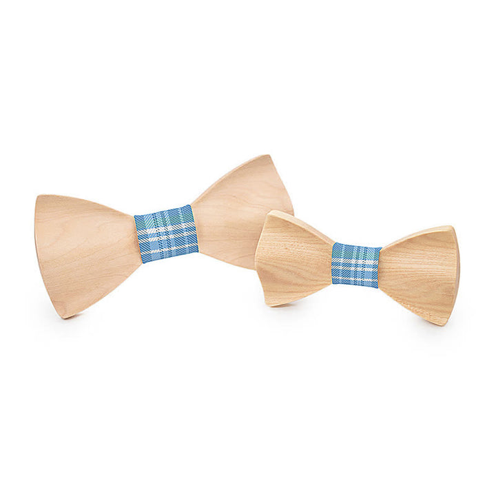 Set di 2 papillon in legno d'acero per uomo, genitore-figlio