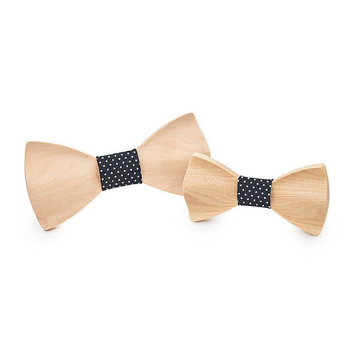 Set di 2 papillon in legno d'acero per uomo, genitore-figlio