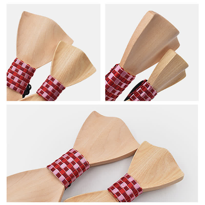 Set di 2 papillon in legno d'acero per uomo, genitore-figlio