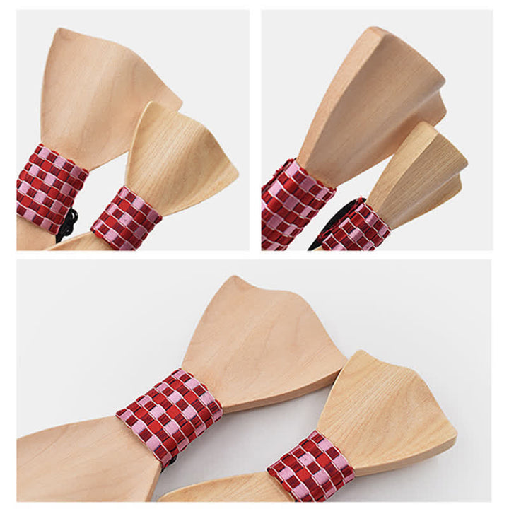 Set di 2 papillon in legno d'acero per uomo, genitore-figlio
