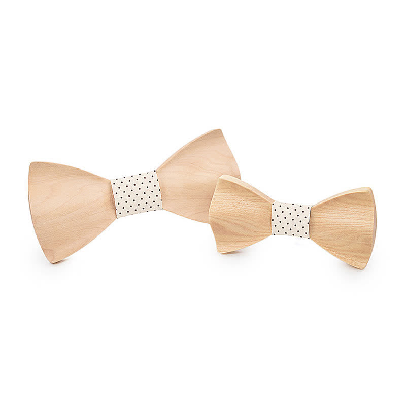 Set di 2 papillon in legno d'acero per uomo, genitore-figlio