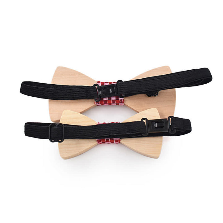Set di 2 papillon in legno d'acero per uomo, genitore-figlio