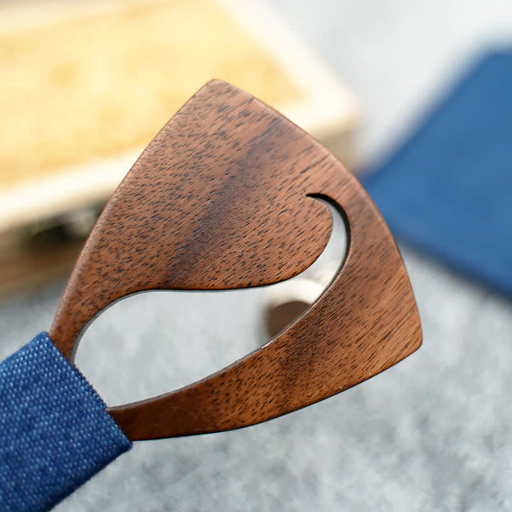 Set di 3 papillon in legno con baffi cavi divertenti da uomo