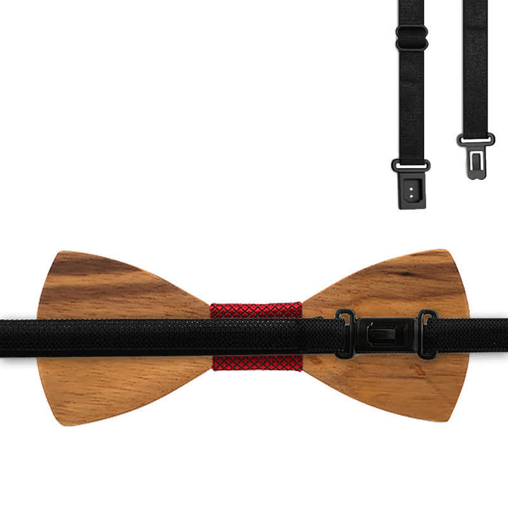 Set di 3 papillon in legno con baffi cavi divertenti da uomo