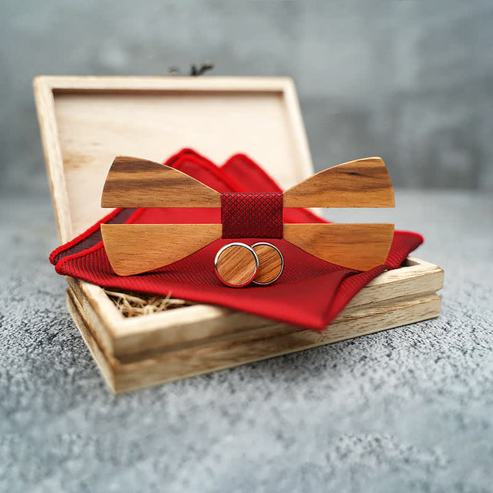Set di 3 papillon in legno con baffi cavi divertenti da uomo