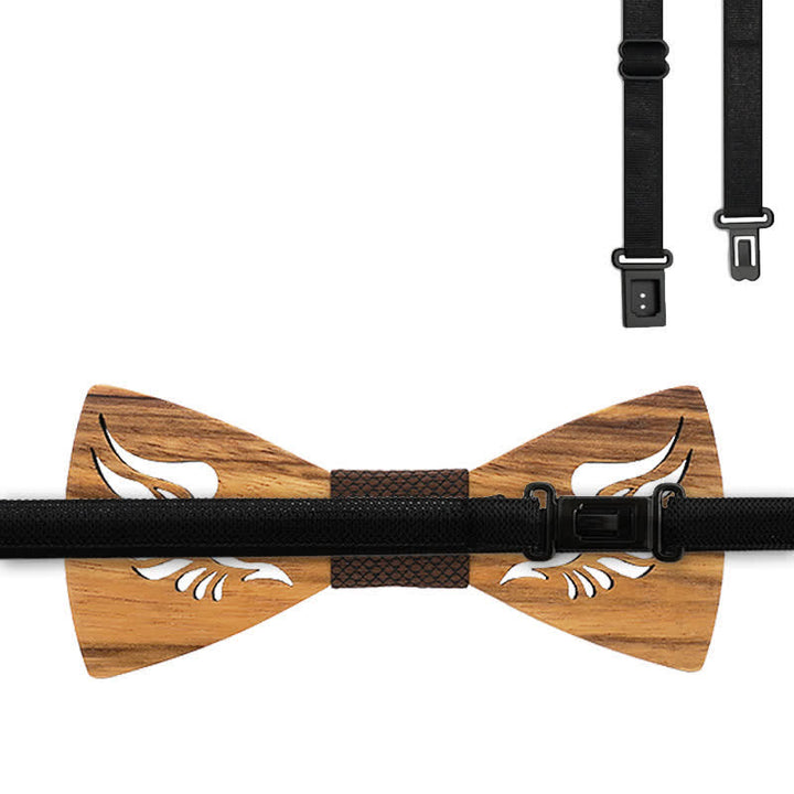 Set di 3 papillon in legno con ali ad angolo cavo da uomo