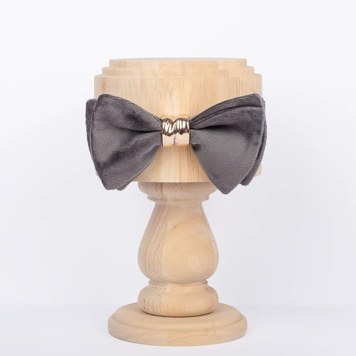 Papillon da uomo in velluto stile farfalla in metallo oro rosa - Grigio - image 15