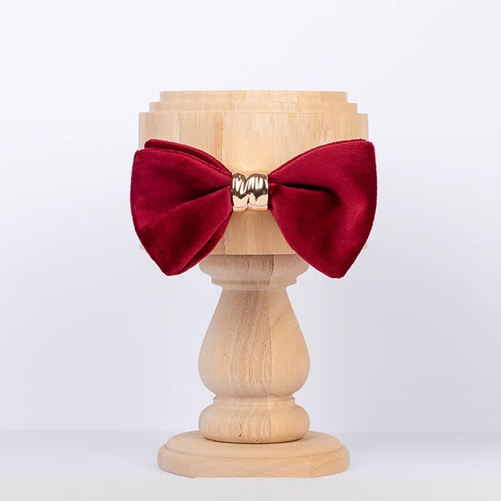 Papillon da uomo in velluto stile farfalla in metallo oro rosa - Borgogna - image 7
