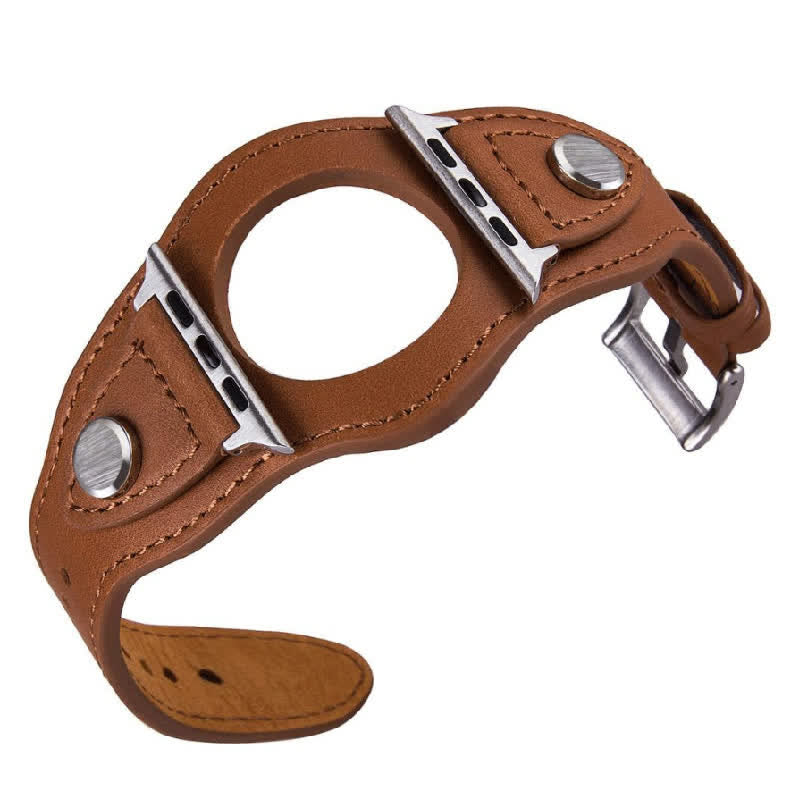Braccialetto retrò con polsino e cinturino per orologio - Marrone-giallastro - Dimensioni quadrante orologio 42mm/44mm/45mm - image 9