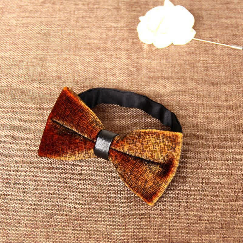 Papillon da uomo elegante e lussuoso in velluto per banchetto - Arancia - image 11
