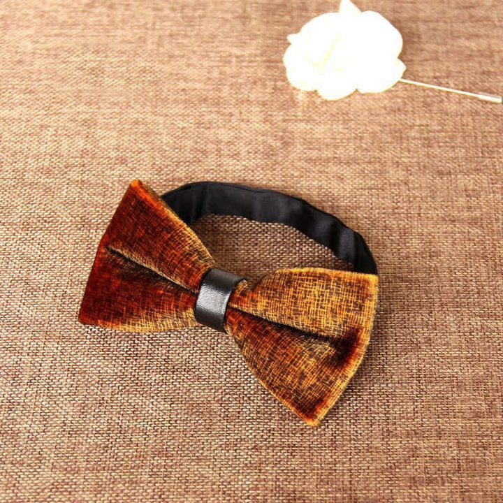 Papillon da uomo elegante e lussuoso in velluto per banchetto - Arancia - image 11
