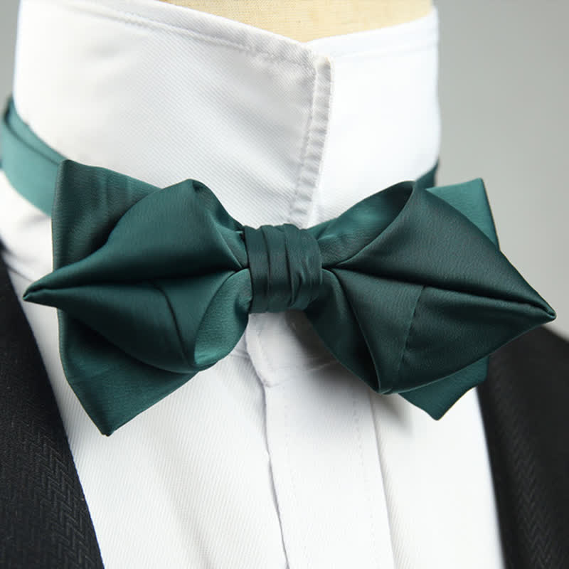 Papillon a punta unica per uomo, stile casual - Verde scuro - image 10