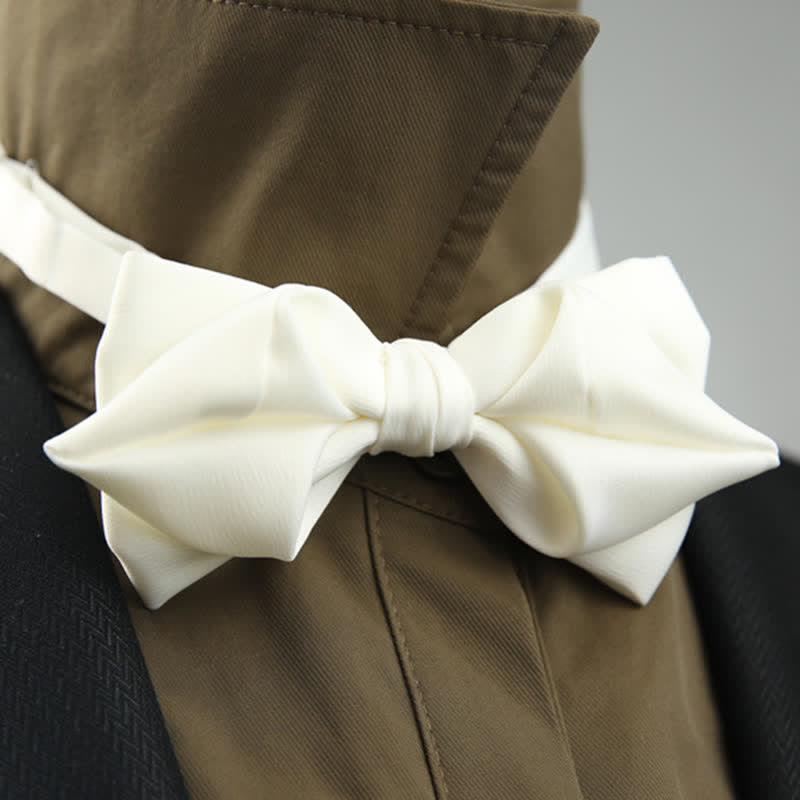 Papillon a punta unica per uomo, stile casual - Bianco - image 16