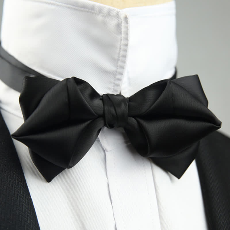 Papillon a punta unica per uomo, stile casual - Nero - image 11