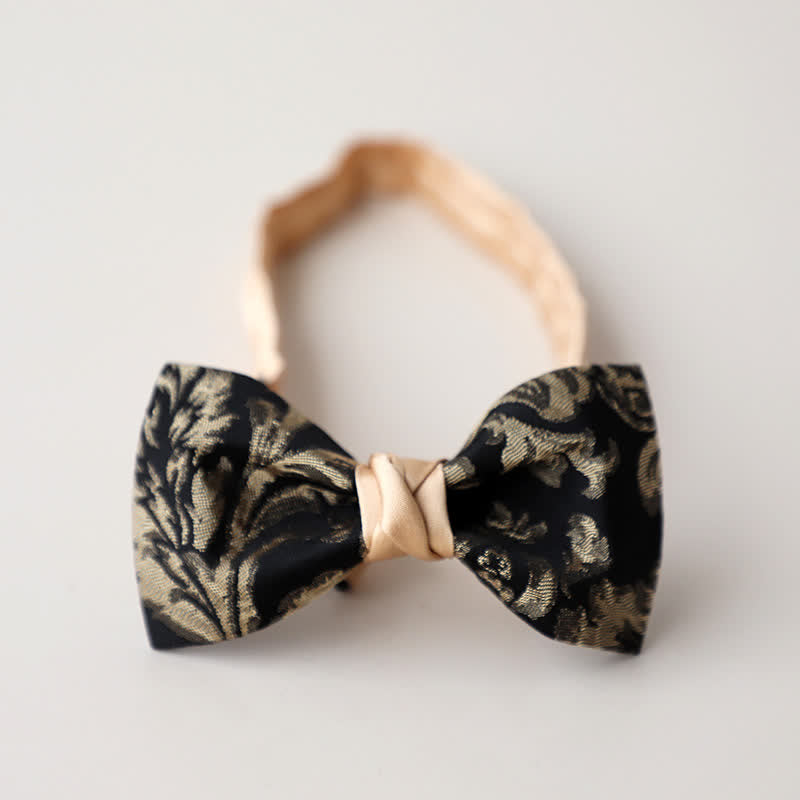 Papillon da uomo vintage con motivo floreale nero e oro antico - Stile n. 5 - image 7