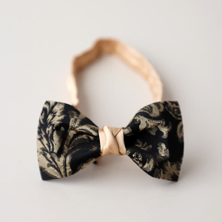 Papillon da uomo vintage con motivo floreale nero e oro antico - Stile n. 5 - image 7