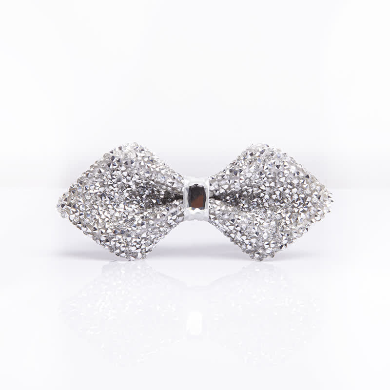 Papillon da uomo con strass bianchi scintillanti