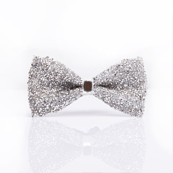 Papillon da uomo con strass bianchi scintillanti