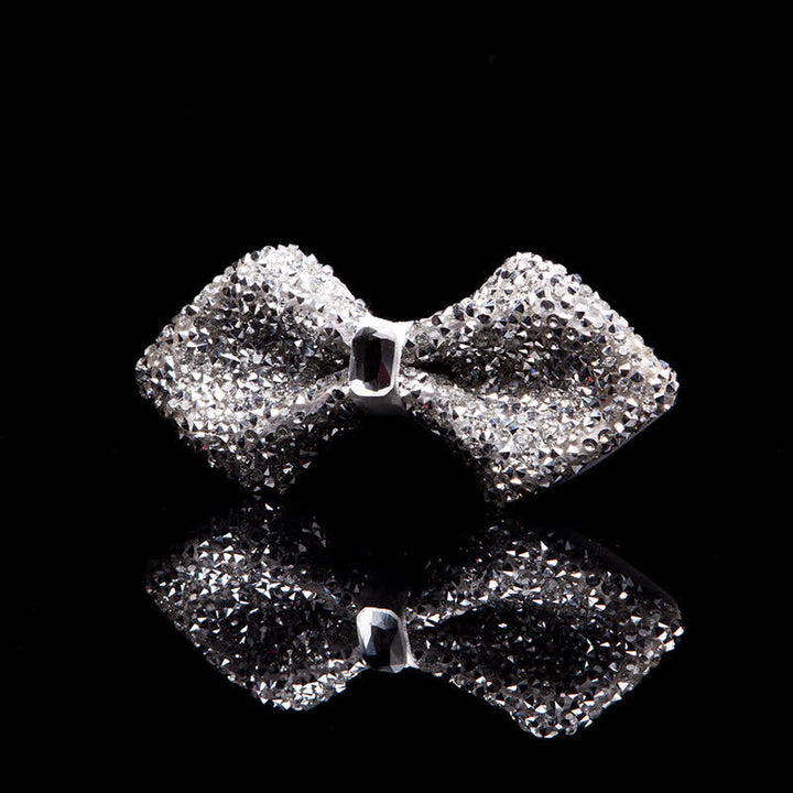 Papillon da uomo con strass bianchi scintillanti - image 7