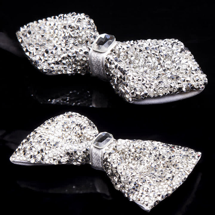 Papillon da uomo con strass bianchi scintillanti