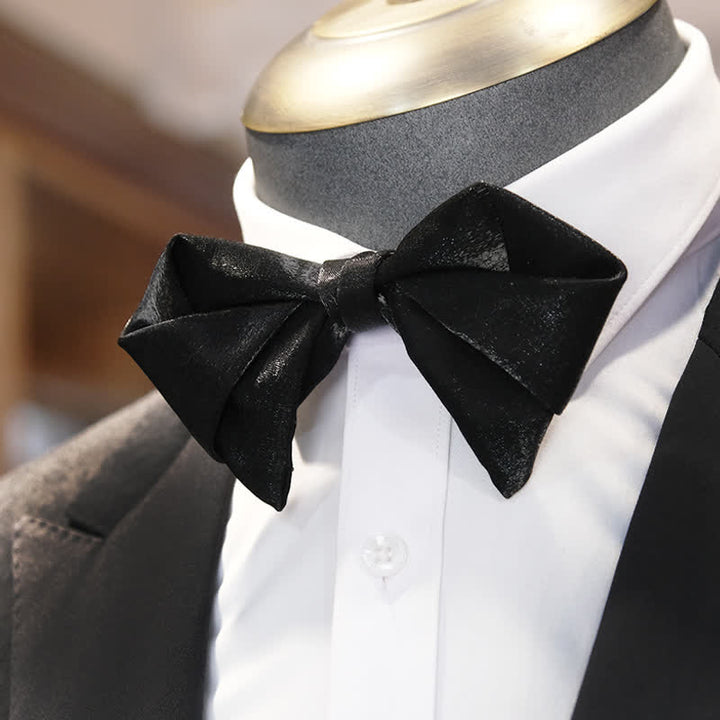 Papillon da uomo a forma di diamante piegato senza tempo - Nero - image 3