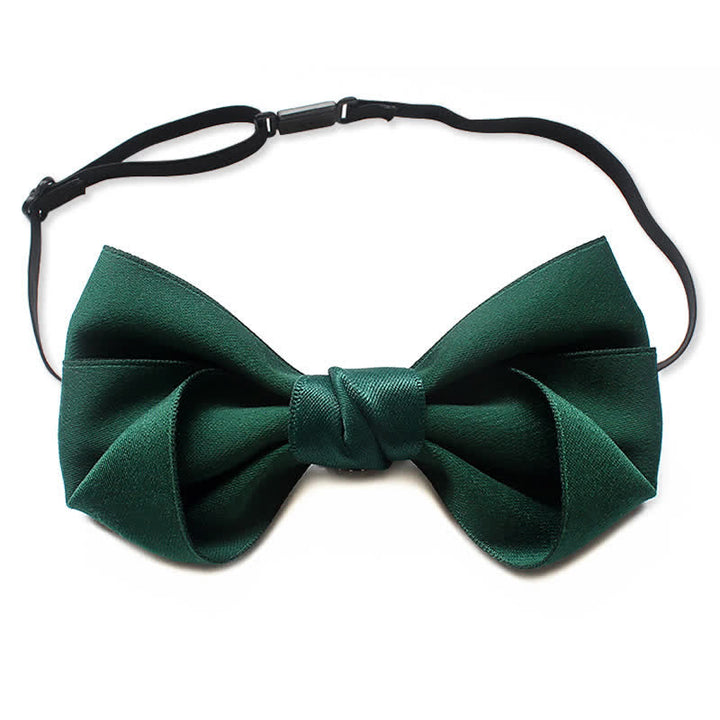 Camicia da uomo semplice alla moda con papillon e colori solidi - Verde scuro - image 4