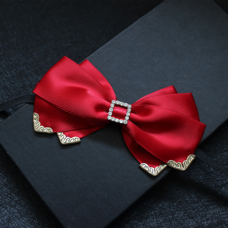 Papillon da matrimonio classico a triplo strato da uomo - Rosso - image 2