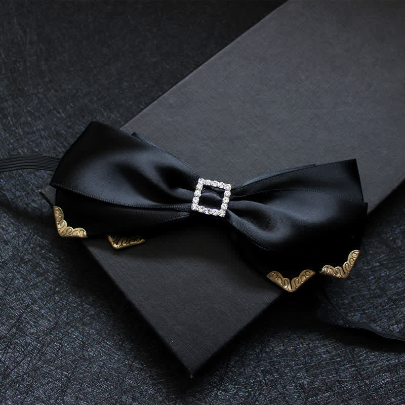 Papillon da matrimonio classico a triplo strato da uomo - Nero - image 4