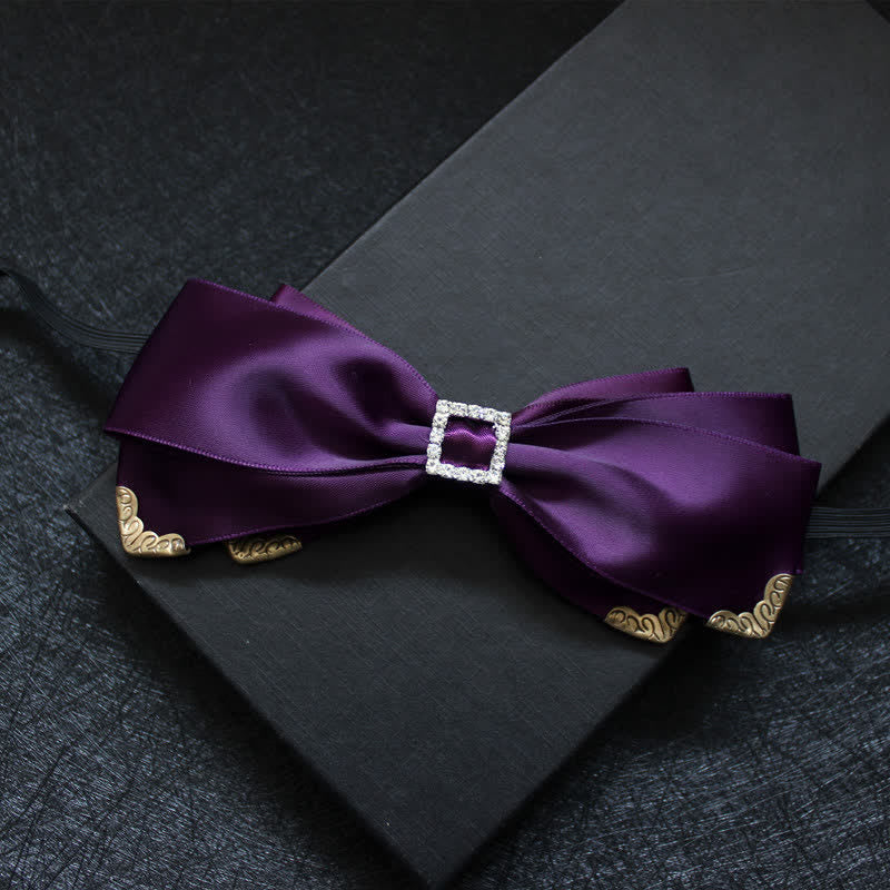 Papillon da matrimonio classico a triplo strato da uomo - Viola - image 7