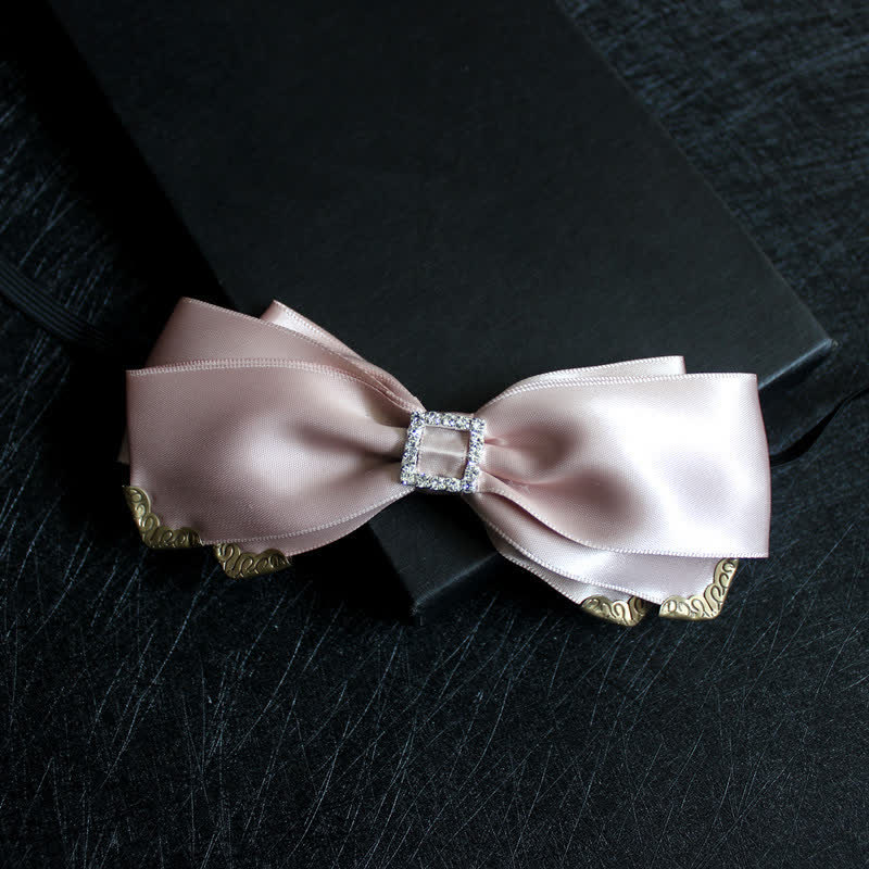 Papillon da matrimonio classico a triplo strato da uomo - Cachi - image 12