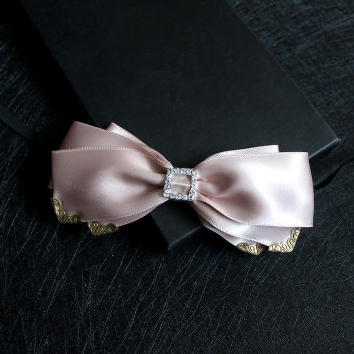Papillon da matrimonio classico a triplo strato da uomo - Cachi - image 12