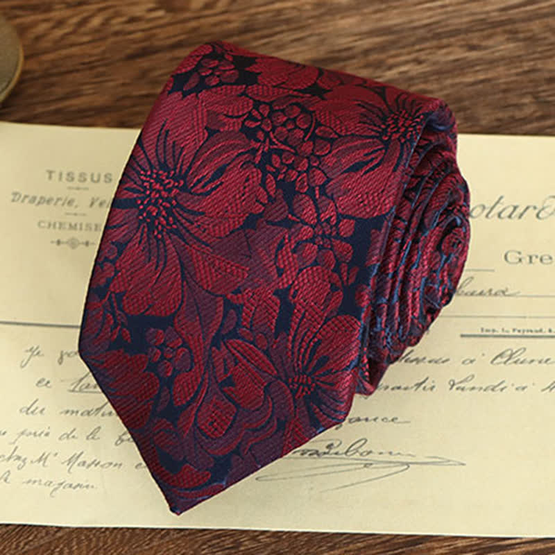 Cravatta da uomo con motivo floreale vintage - image 17